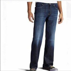 7 For All Mankind Mens RELAXED Jeans Dark Wash Button-Fly Straight Leg 31